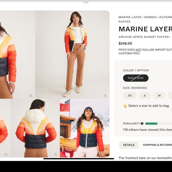 Marine Layer Après Sunset down filled puffer - Picture 12 of 12